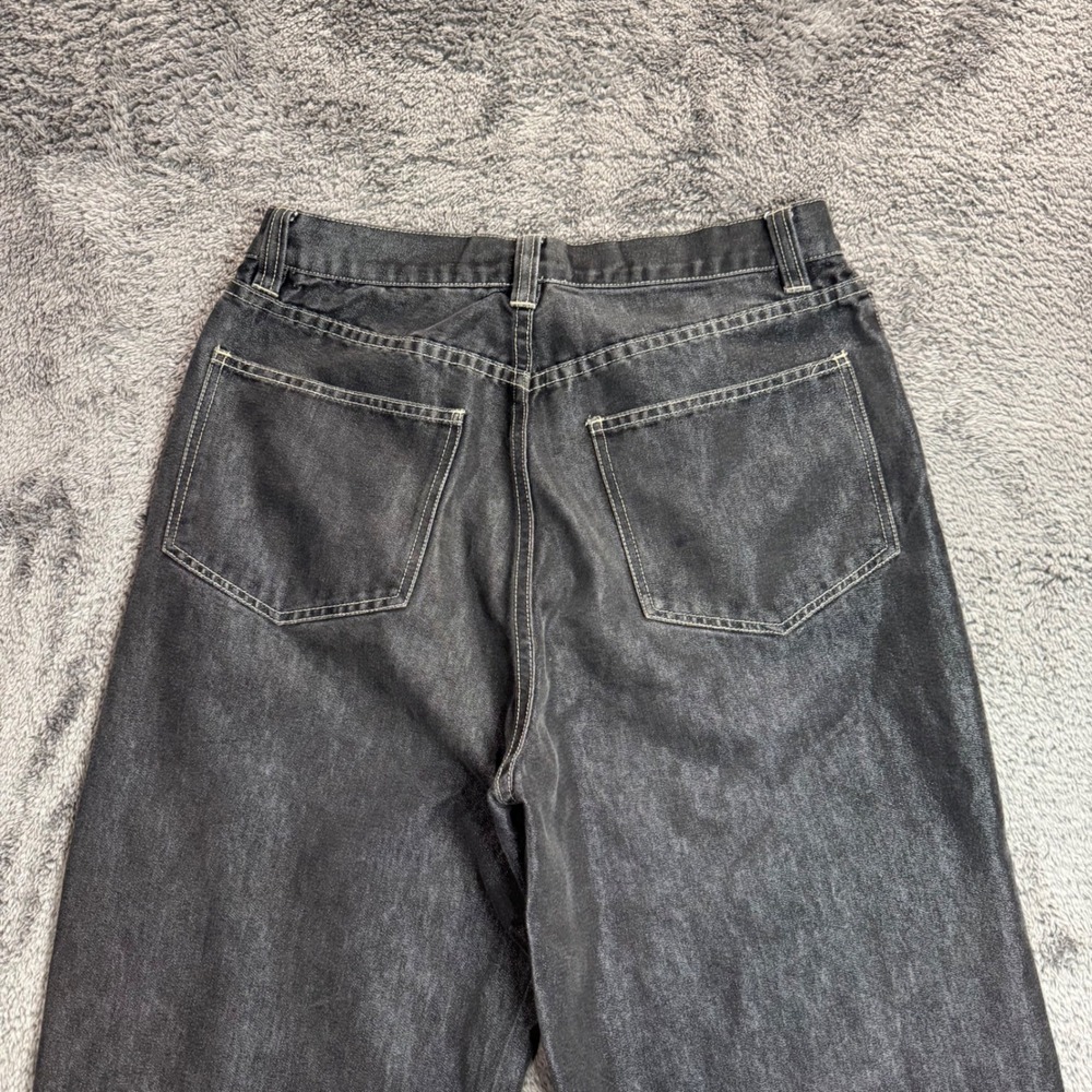 Kenneth Cole Reaction Mens Baggy Jeans 32x33 Faded Black Straight Leg Denim - Picture 3 of 7